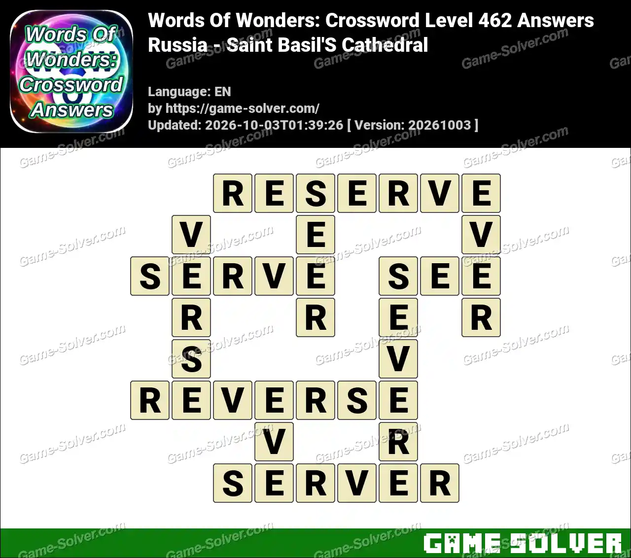 Words Of Wonders: Crossword Level 462 Answers – Russia – Saint Basil’S Cathedral
